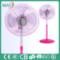 12 inches Pink Mini stand Fan With 4 Blades and PP Material in 2016